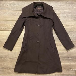 Reiss cashmere and wool coat size small eggplant purple